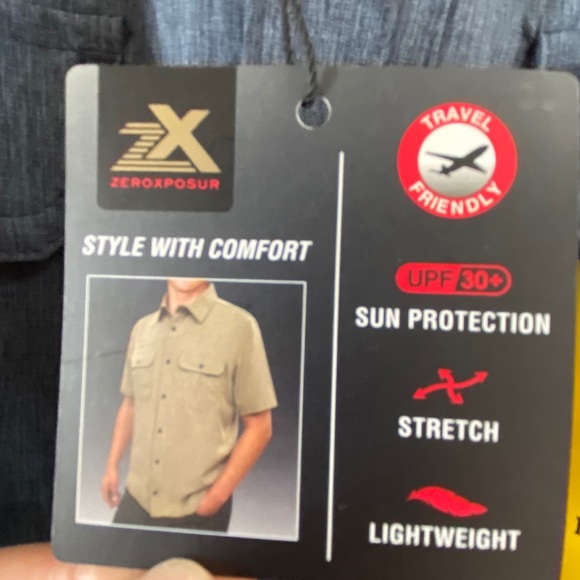 NWT Men Zeroxposur travel serie short sleeve shirt - Picture 7 of 8